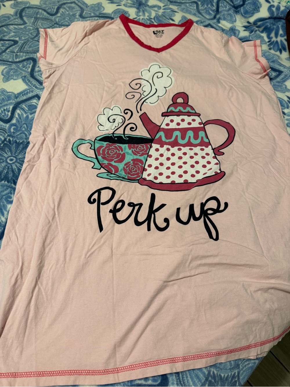 Lazy One Pink Tank Top with Red Trim